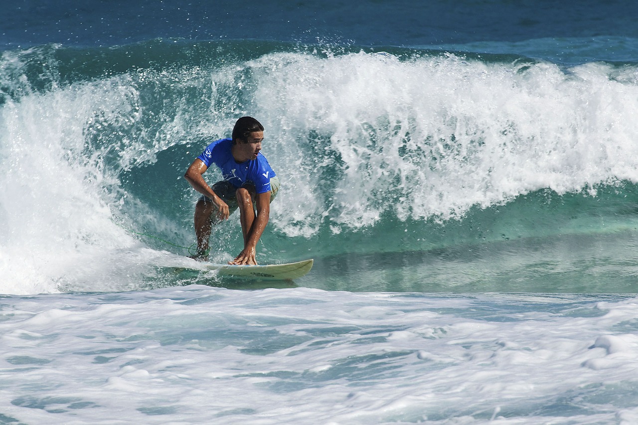 Photo of young person surfing a wave