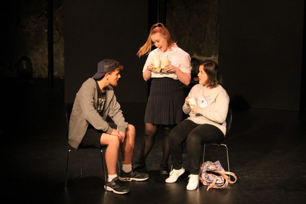 Students acting with O'Grady Drama