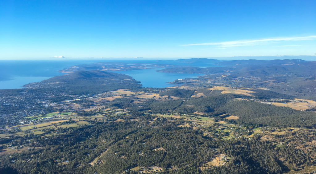 An aerial view of Kingborough taken from a helicopter over Kingston
