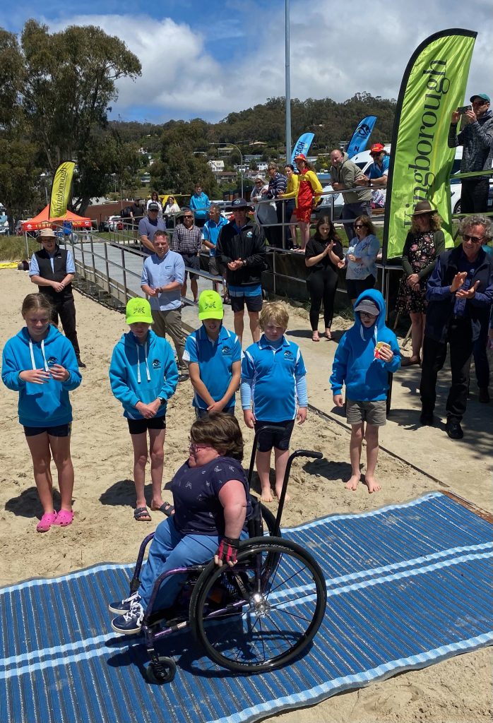 Heather Anderson demonstrating how the matt works