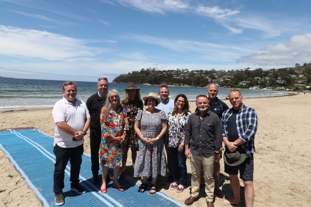 Dean Young MP, Nick Street MP, Flora Fox Cr, Amanda Midgley Cr, Paula Wriedt Mayor, David Bain Cr, Meg Webb MLC, David O'Bryne MP,Tony van den Enden - CEO Surf Life Saving Tasmania and Vica Bailey MLC