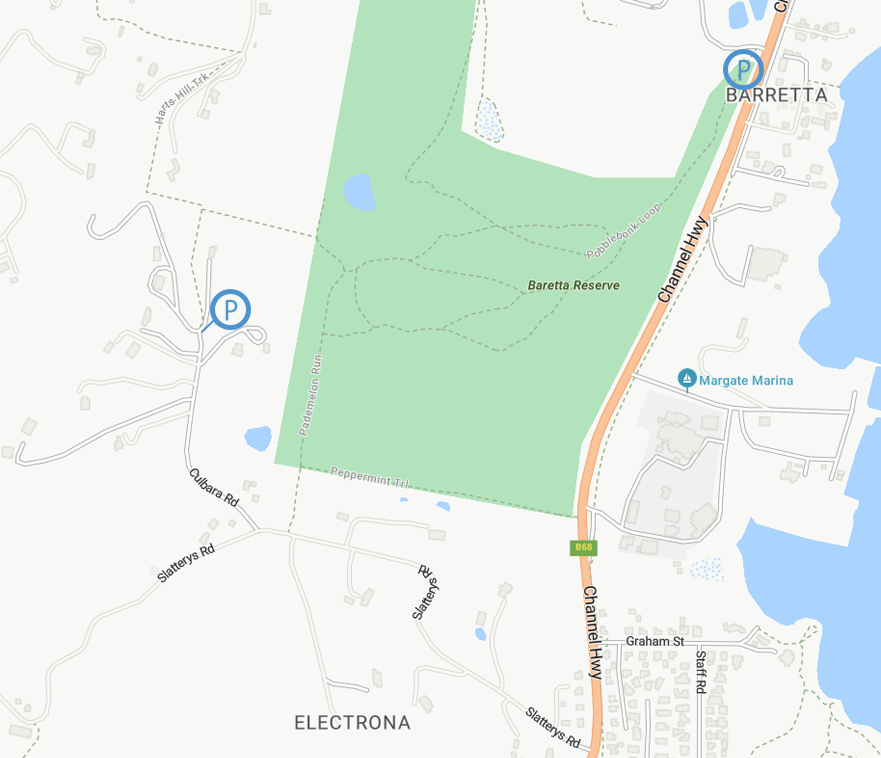 Baretta reserve - parking areas